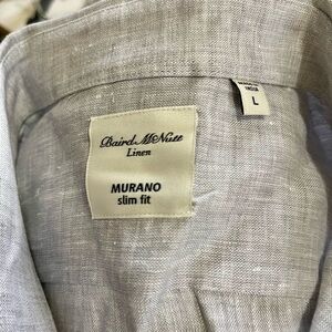 Murano Gray Linen Casual Button Down Shirt